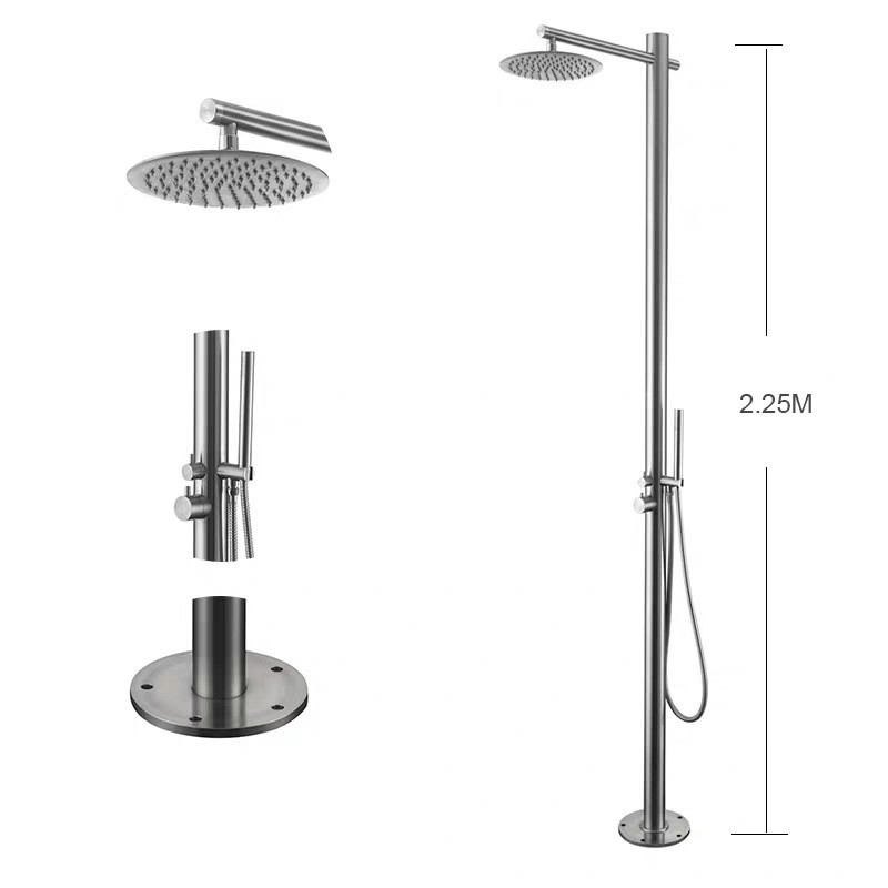 Anti-rust 304 316 stainless steel out door shower faucet for pool